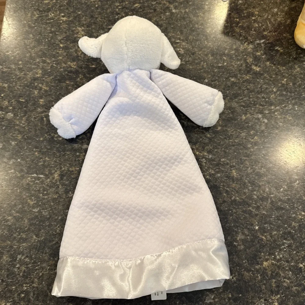 Mary Meyer Lovey Christening Lamb Blanket Bless This Child Cross Plush White New